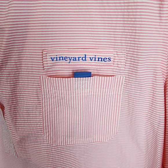 Vineyard Vines Pink Striped Shirt Dress - Picture 6 of 9